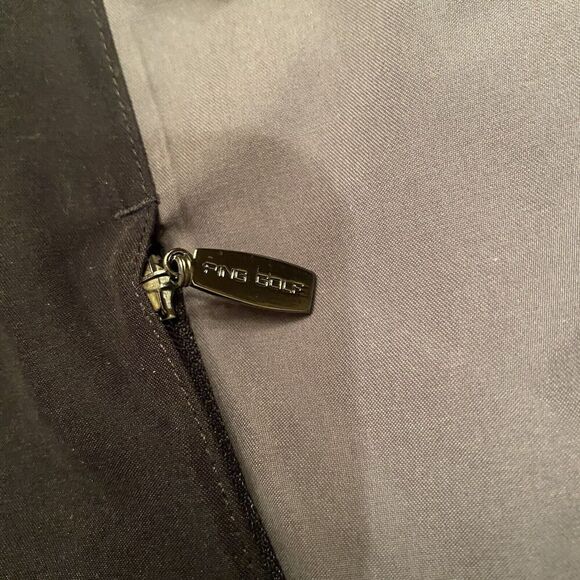 PING Jacket Men XL Black Gray Windbreaker Pullover Quarter Button Snap Golf - Picture 5 of 11